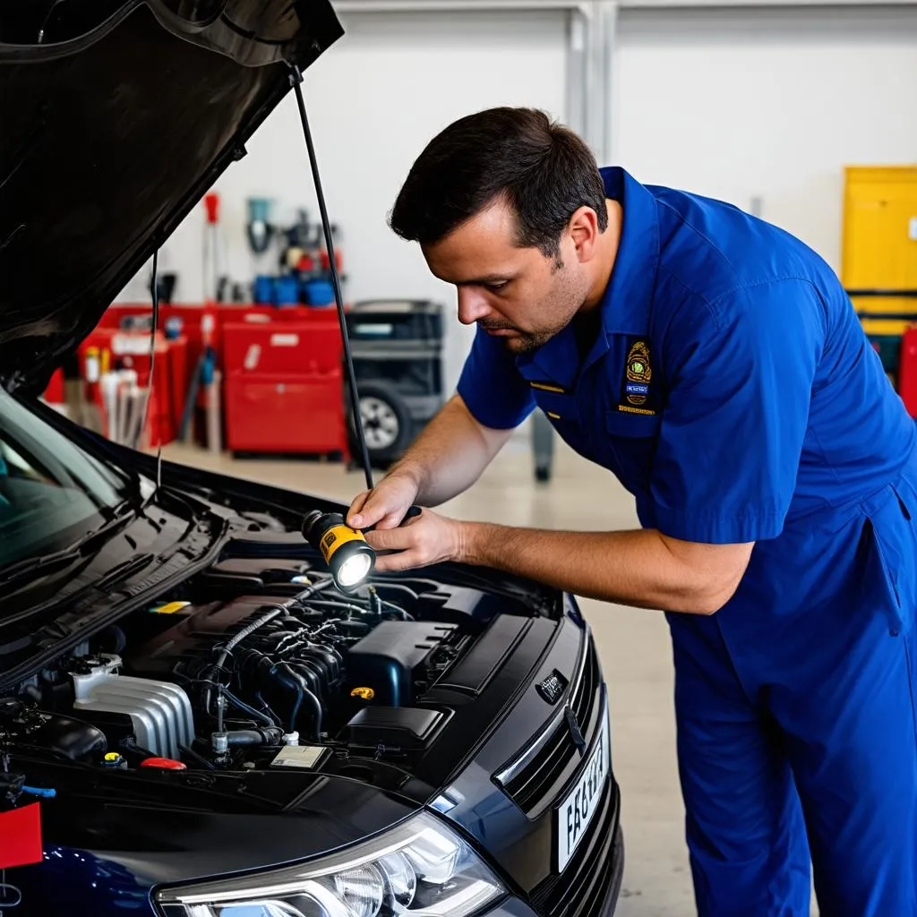 Car engine inspection